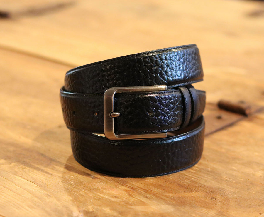 Pebbled Leather Belt Black