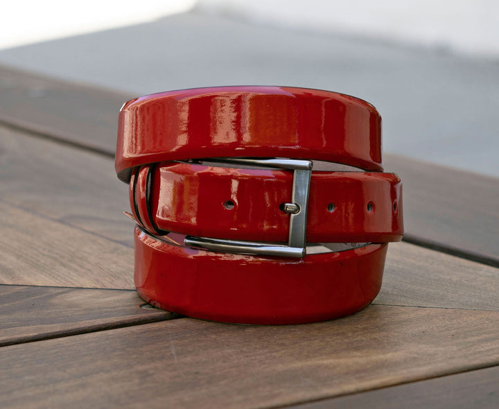 Patent Leather Belt Chocolate 44 C&E