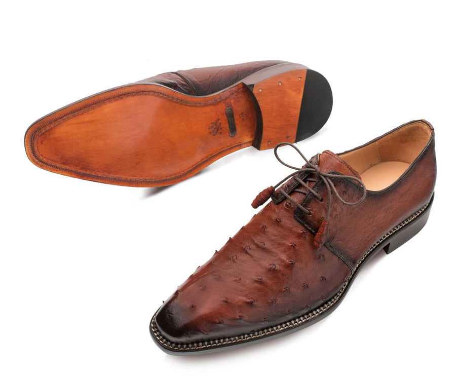 Mezlan Tillson Ostrich Oxford Brandy